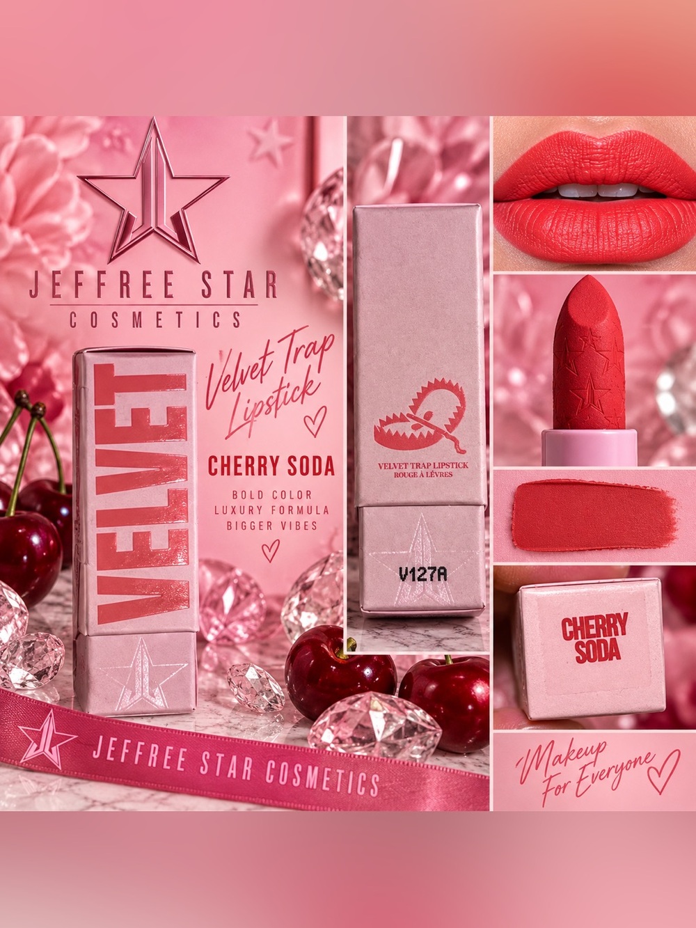 š NIB Jeffree Star Cosmetics Velvet Trap Lipstick ā Cherry Soda
